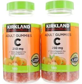 Kirkland Signature Vitamin C, 250 mg, Adult Gummies - 2 pack, 180 count each