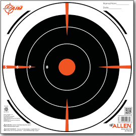 EZ Aim 8" Black Bullseye Paper Target - 12 ct