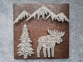 Maine Moose String Art | Finished String Art | String Art Kit | DIY String Art | Father's Day Gift