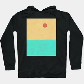 ebayson74@gmail.com Teal Green Seascape Aesthetic Environmental Background Minimalistic Hoodie