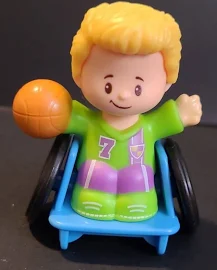 Fisher Price Little People Wheel Chair Figure Basketball Player Boy