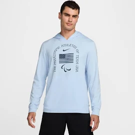 Men's Nike Light Blue U.S. Paralympics Restore Yoga Long Sleeve Hoodie T-Shirt Size: Medium